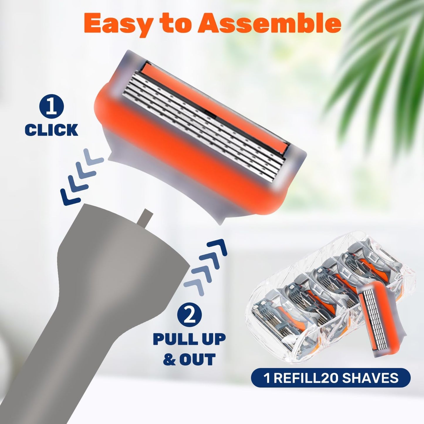 24 Pcs Razor Blade Refills - Compatible with Fusion 5 | Disposable Manual Beard Trimmer Replacement Heads