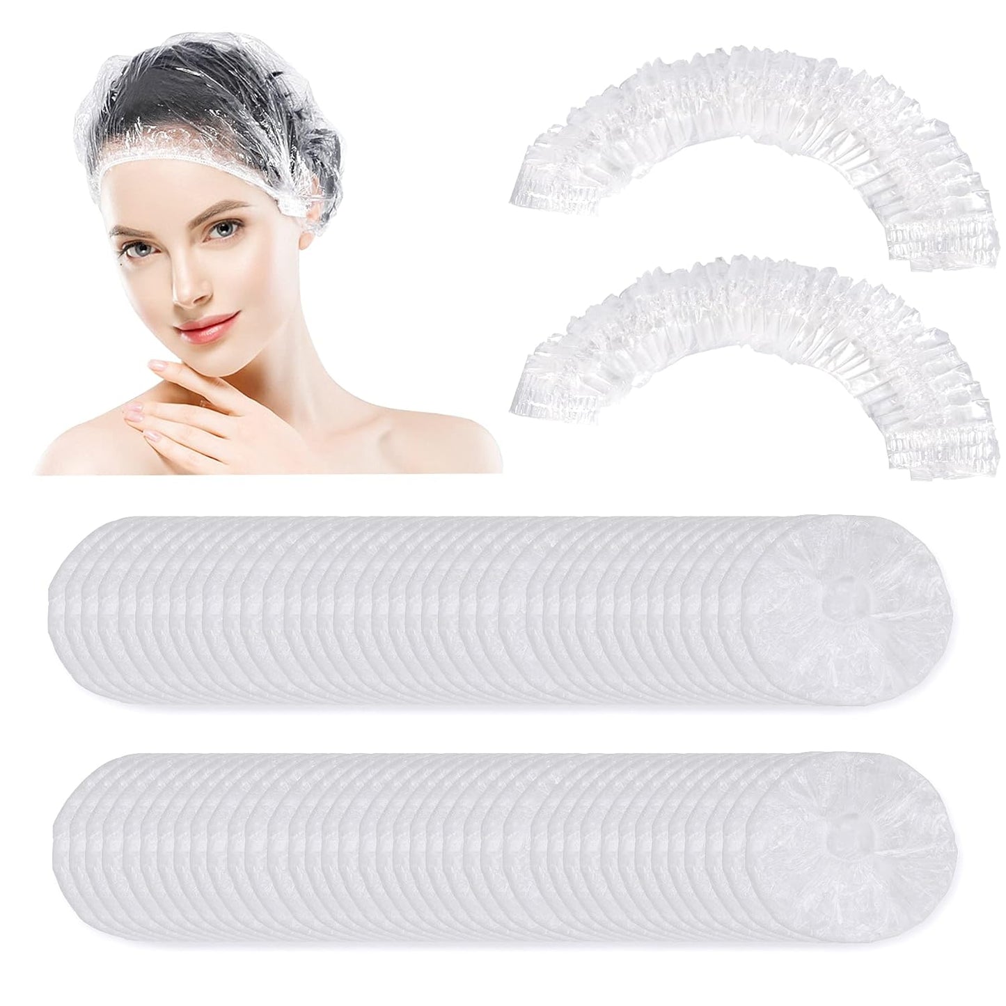 Disposable Shower Caps - 150 PCS Waterproof Hair Bath Caps for Women & Kids | Thickened Design for Home & Travel Use