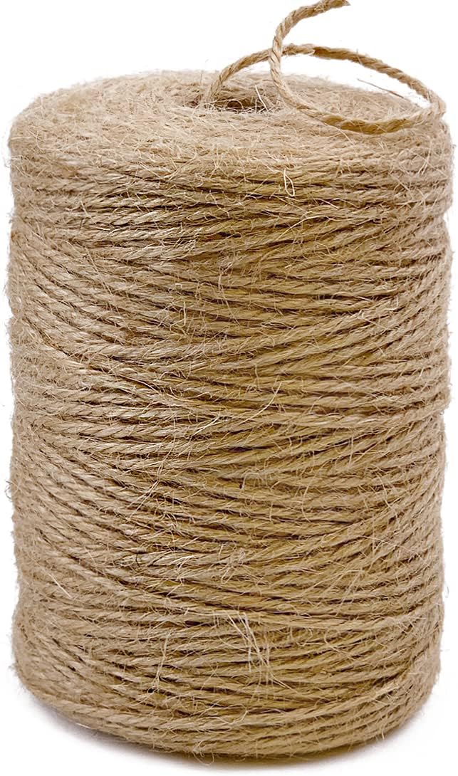 Natural Jute Twine - 600 Feet Craft String for Gift Wrapping, Gardening & Macrame | Brown 2mm