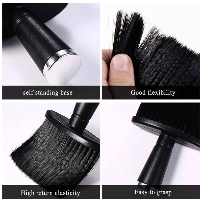 3pcs Black Neck Duster Soft Barber Brush Professional Barber Cleaner Hairbrush Barber Accessories for Salon Home Use