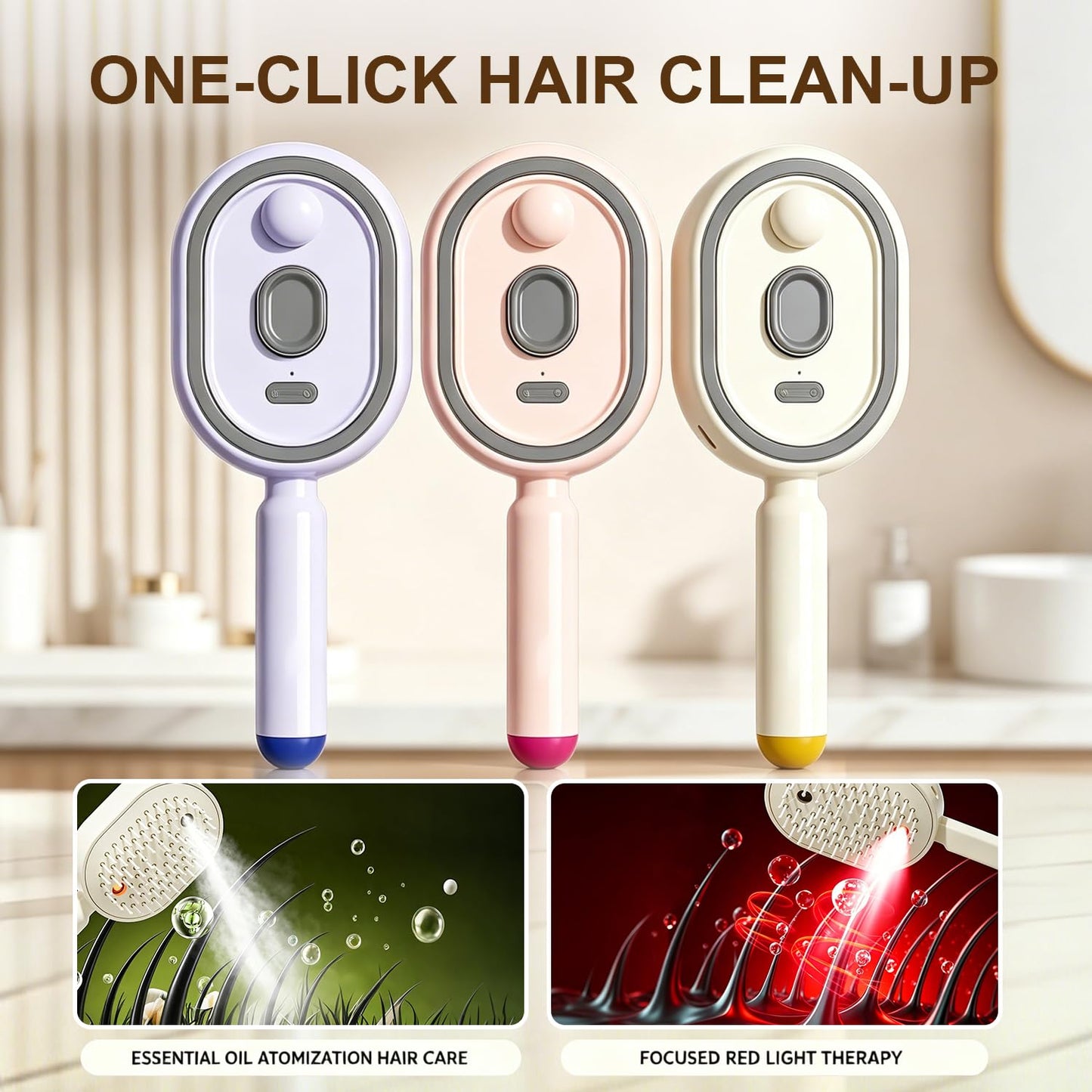 Electric Spray Massage Hair Brush 2026 Upgrade Air Cushion Brush Rechargeable Steam Hair Straightener for Anti Static Reduce Frizz Nourishes Hairs for Home Spa Grooming Styling (Purple)