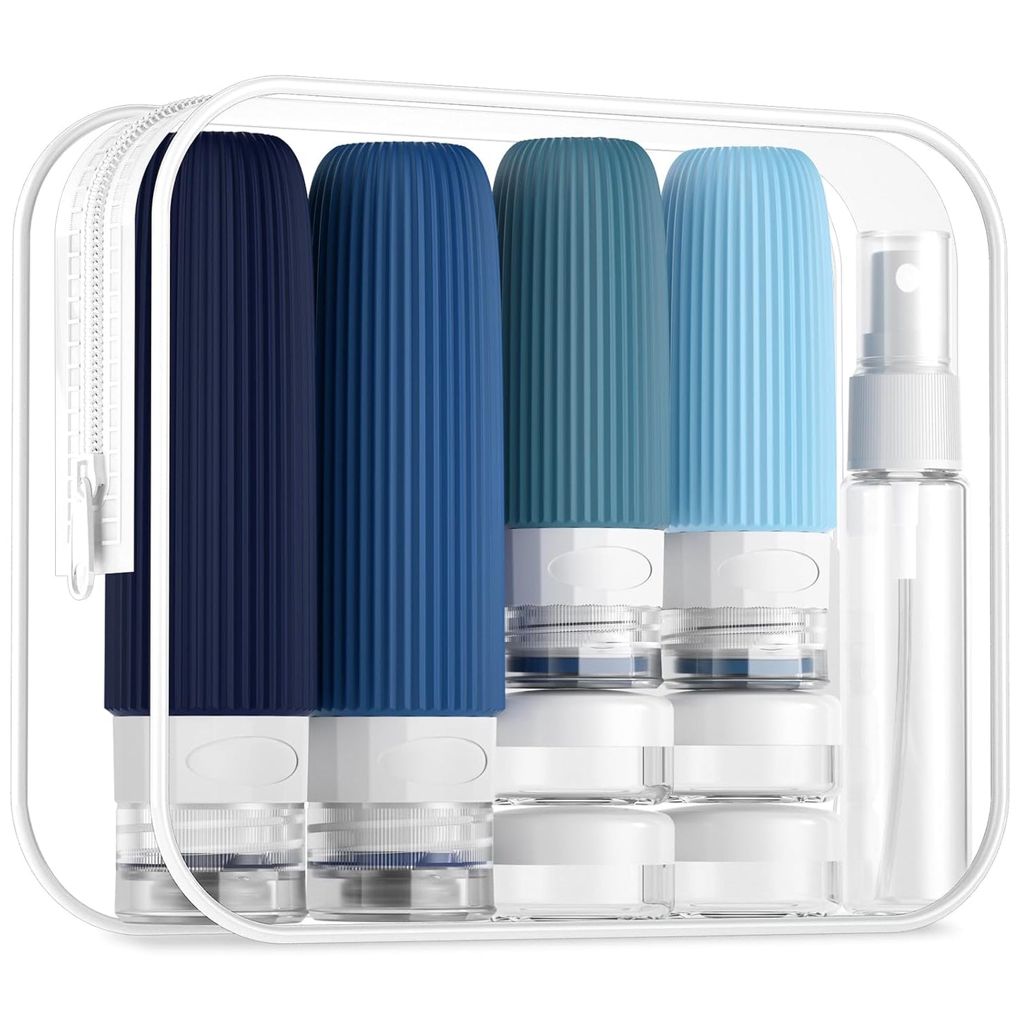 Travel Bottles for Toiletries - 16 Pack Silicone Containers | 6oz Leak-Proof Shampoo & Conditioner Set