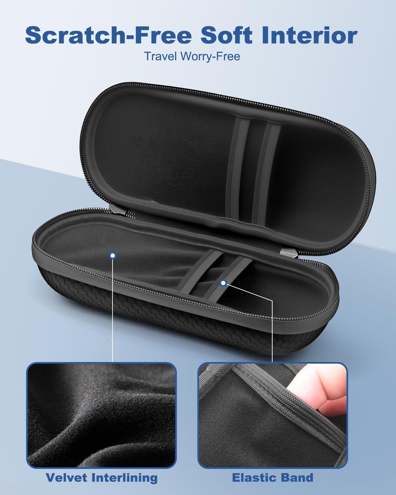 Krypthos Large Double Travel Sunglasses Case with Carabiner – Unisex Protective Eyewear Organizer for Eye Glasses, & Outdoor Use – Hard Shell Storage Case for Men & Women