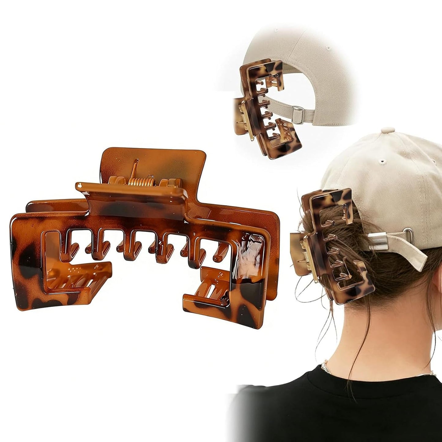 Large Hair Claw Clip for Baseball Caps - Non-Slip Strong Hold for Thick Hair | 5PCS