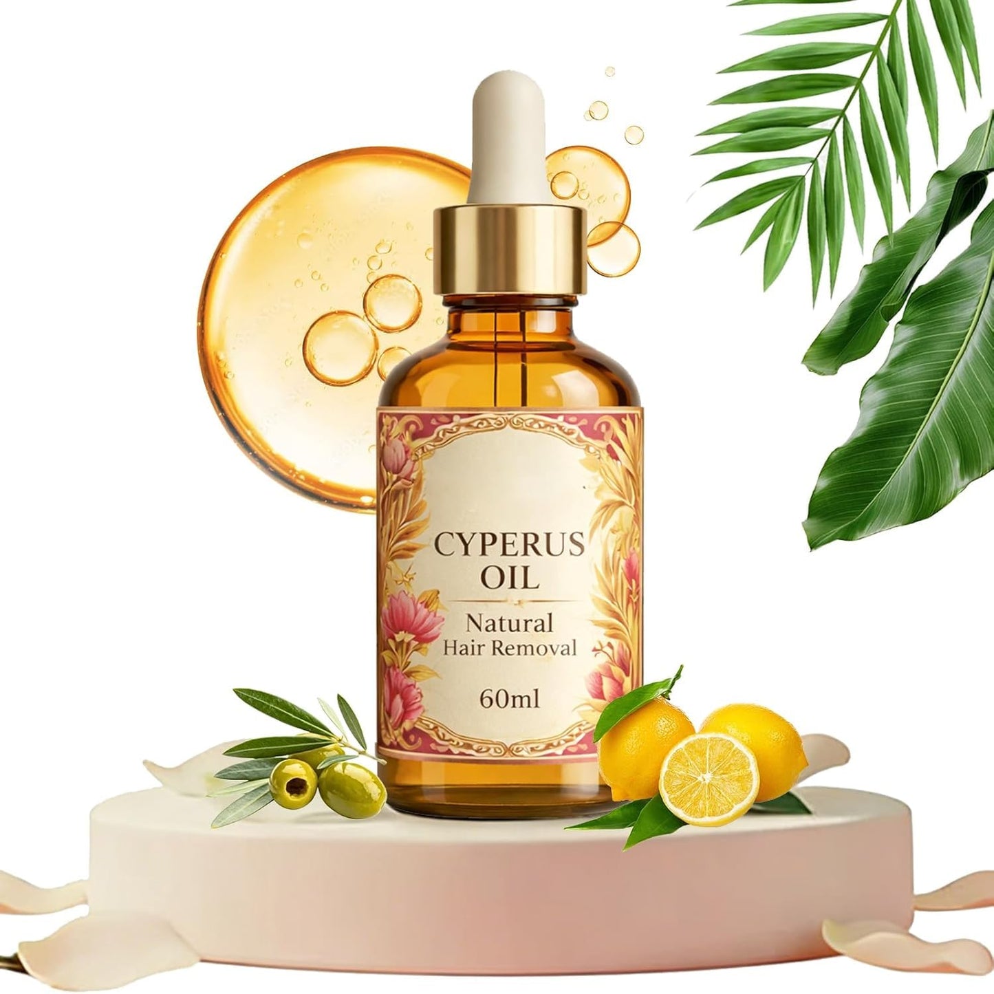 Cyperus Rotundus Oil Hair Removal Serum - Moisturizing & Soothing Herbal Formula for All Skin Types | Peppermint Infused