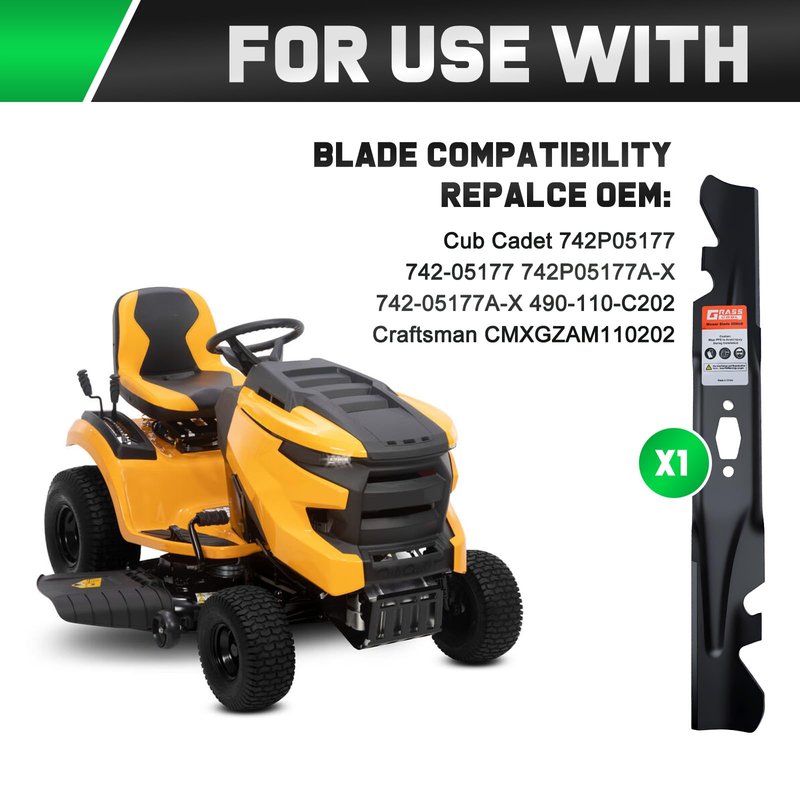 Grasscool 42 inch Mower Blades Replace Cub Cadet 742P05177 for Ultima ZT1 ZT2 Enduro XT1 XT2 LT42 LX42 42''Zero Turn Riding with S Shaped Hole 742-05177 742P05177A-X