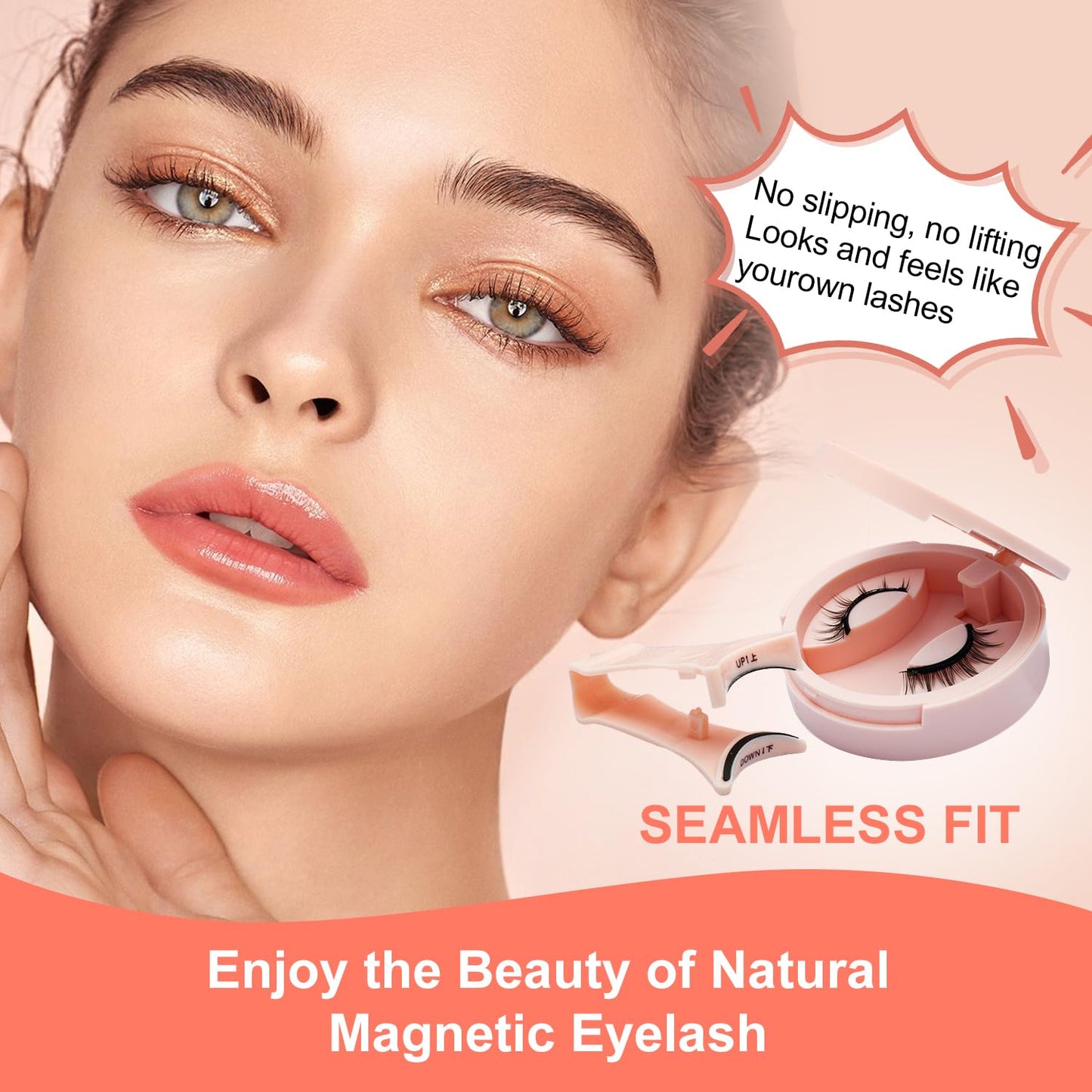 Magnetic Eyelashes Kit - Natural Look, Reusable & Portable | Easy to Apply Wispy Fluffy Lashes