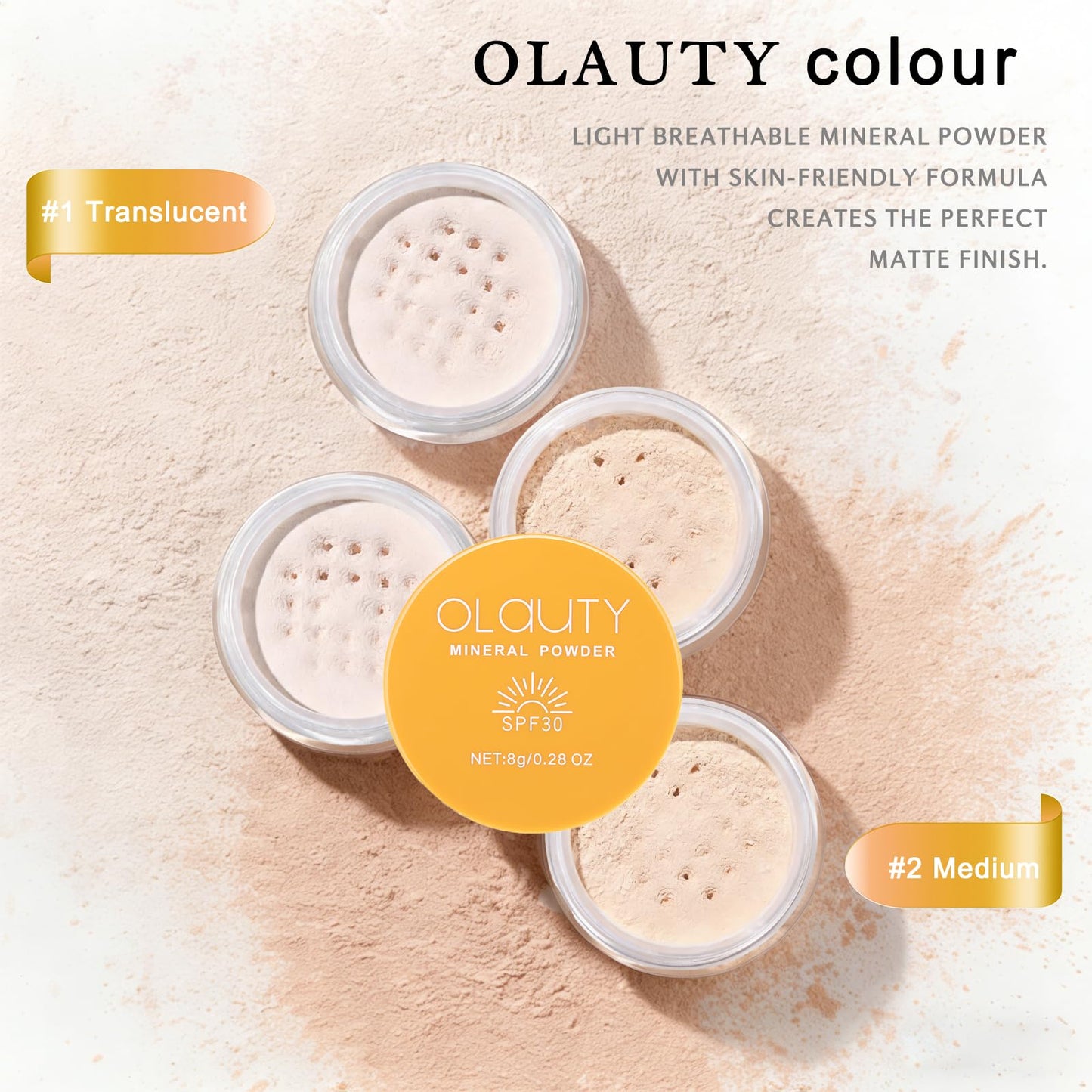 Mineral Powder Sunscreen for Face & Scalp,SPF 30,Brush on Sunscreen Setting Powder,Beach Essentials,Oil Control Hair Sunscreen Face Powder Travel Size,Lasting Lightweight (#01 Translucent Setting)