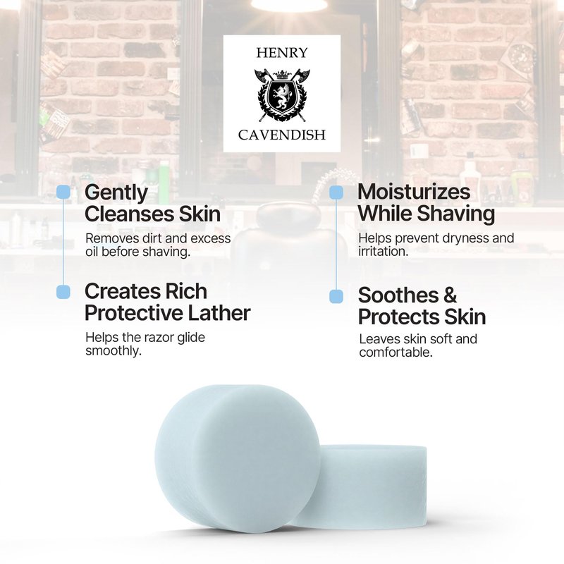 Henry Cavendish Sandalwood Shave Soap for Men & Women - Premium Quality, All Natural, moisturizing Shaving Puck made with Shea Butter & Coconut Oil for a Smooth Comfortable Shave. 4 Oz Puck Refill