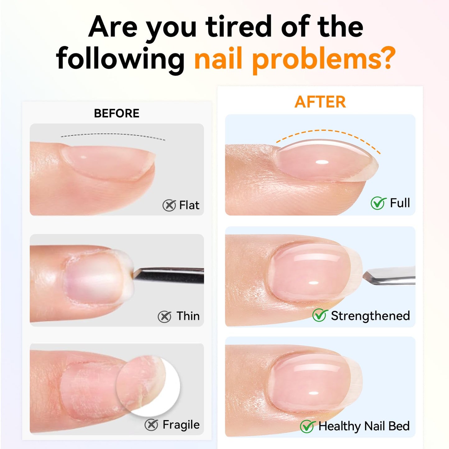 Makartt Builder Nail Gel with Top Coat Base Coat Kit: 3 PCS 15ml Long Lasting Diamond-Shine Finish No Wipe Clear Gel Polish Soak Off UV LED Lamp Needed Home DIY Gift Women