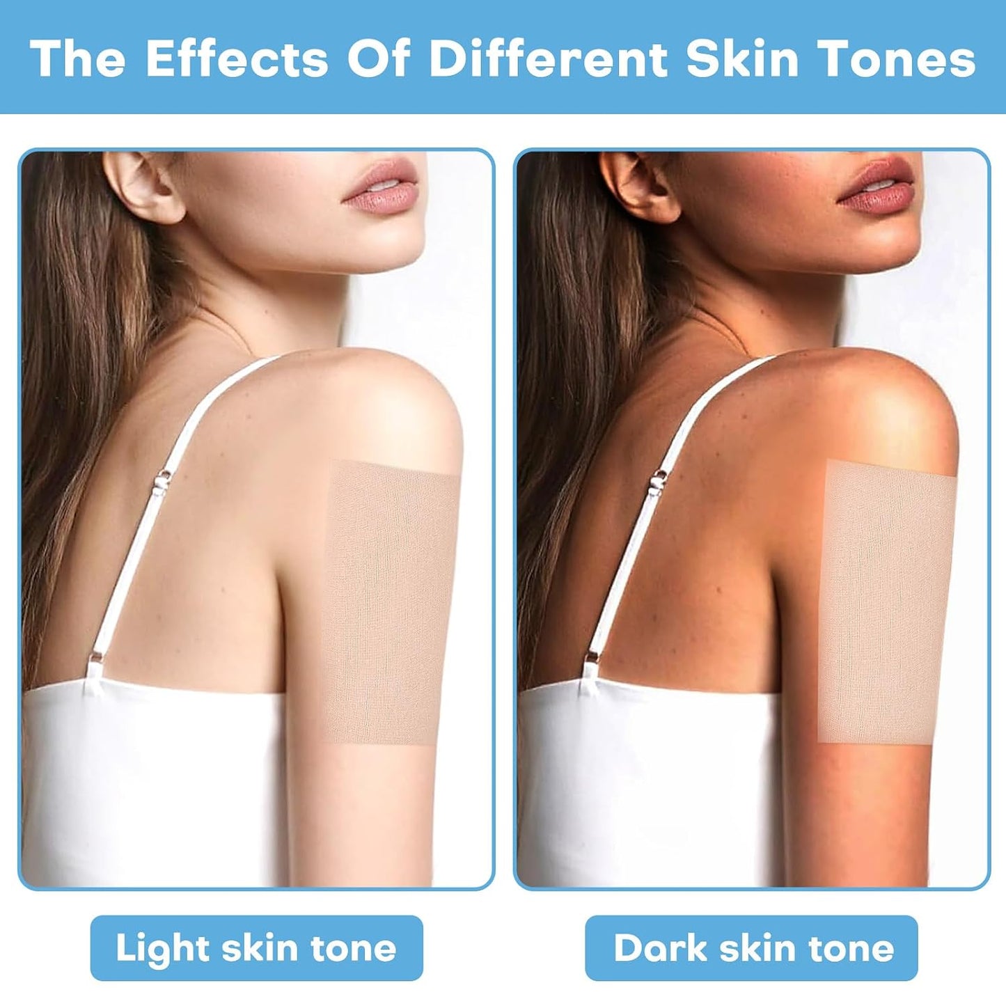 Tattoo Cover Up Tape - 2 Rolls of 3"x16.4ft Water-Resistant Skin Tone Patches | Conceal Tattoos, Scars & Birthmarks - Light Tan