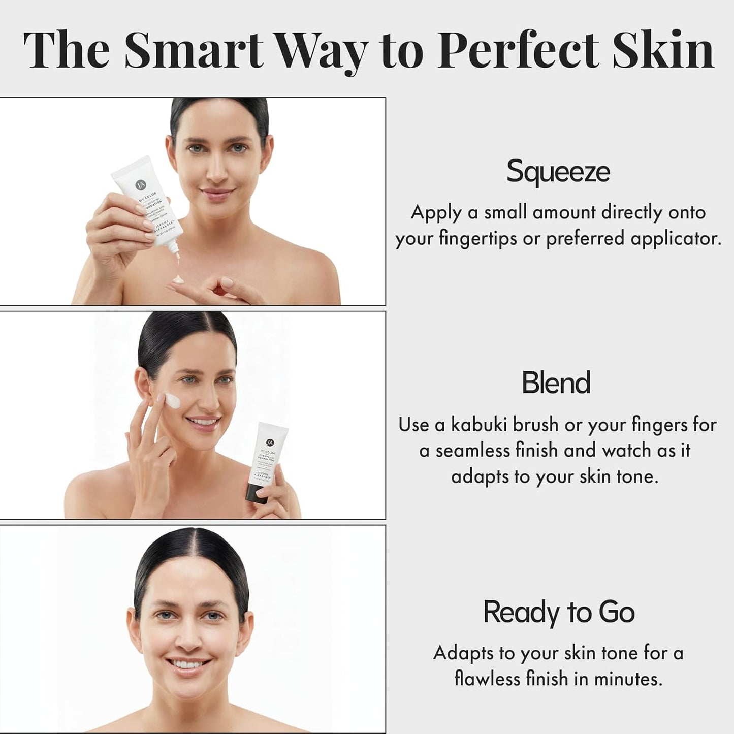 Jerome Alexander My Color Self-Adjusting Foundation - Hydrating Lightweight Face Makeup with Skincare | Light, 1 oz