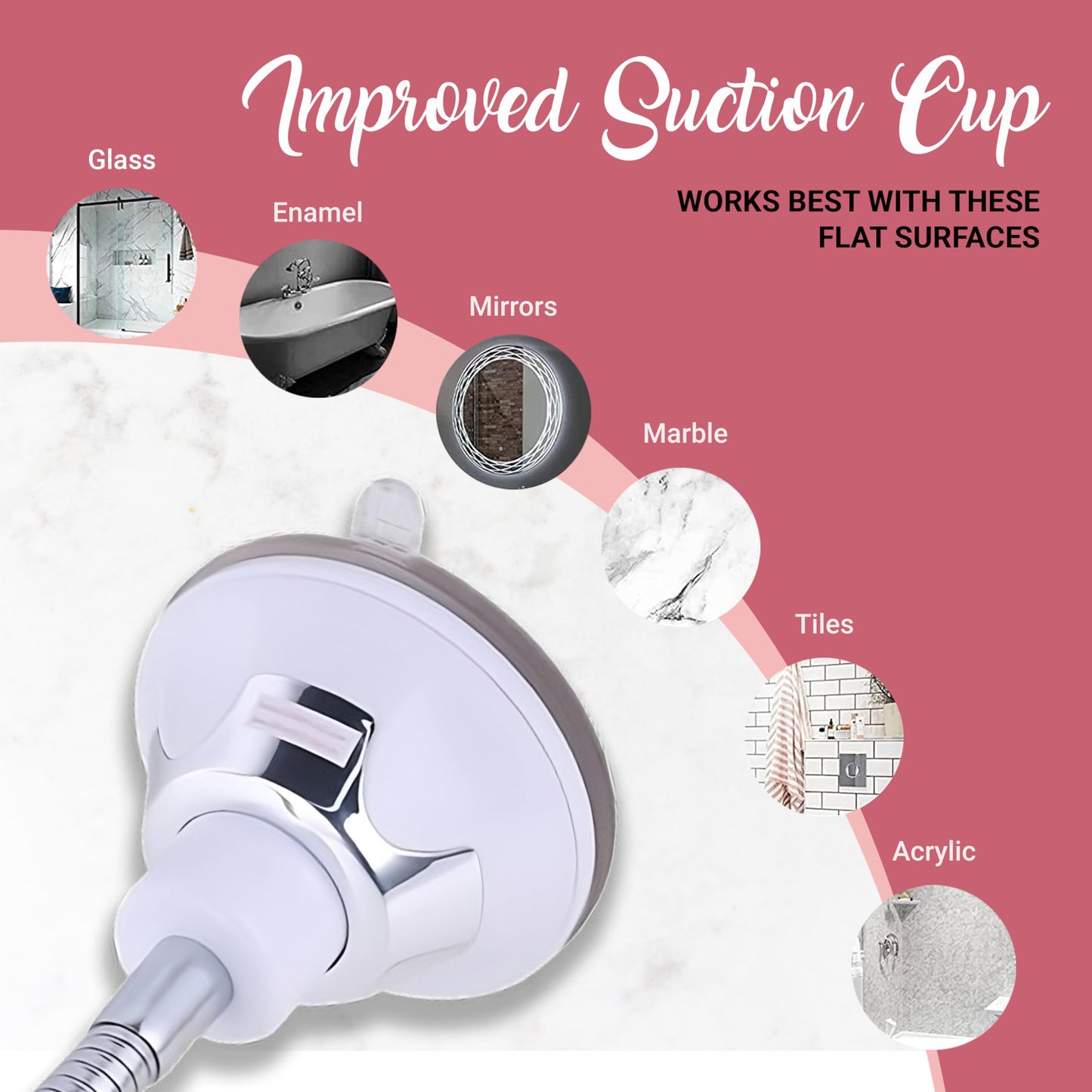 MIRRORVANA Flexible 10X Magnifying Makeup Mirror Non Lighted with Adjustable Gooseneck and Suction Cup - Mount On Table or Wall for Vanity & Bathroom Use - 6.7" x 6.7" (Round)