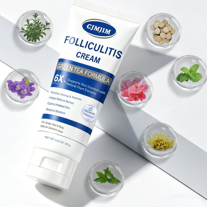 Folliculitis Care Cream for Body & Scalp - Formula for Razor Bumps, Ingrown Hairs & Skin Bumps on Face, Butt, Back - 120g (02)