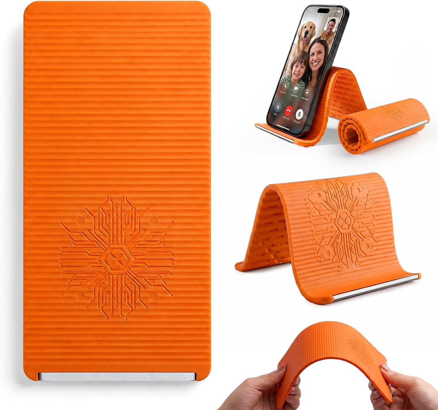 Flexible Silicone Phone Stand - Anti-Slip Holder for Tablet & Laptop | Adjustable Shape, Black