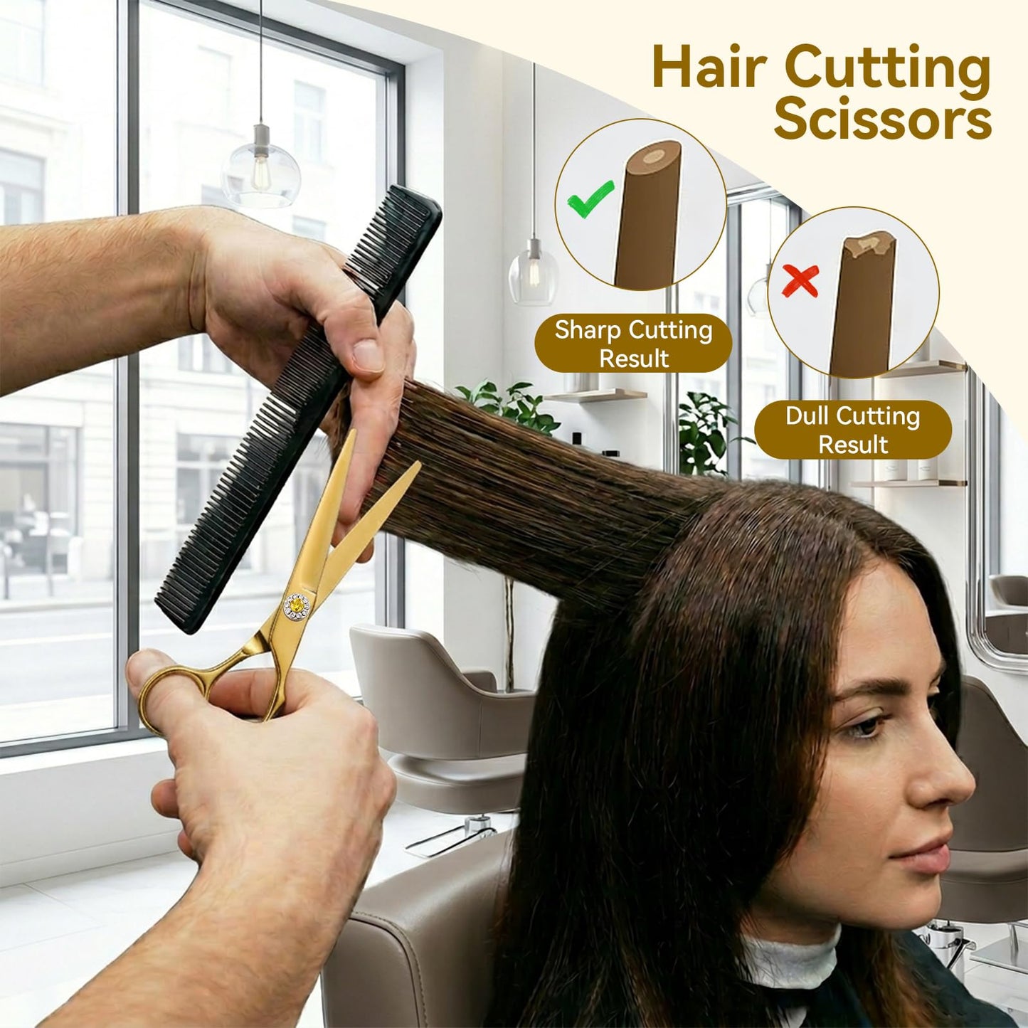 21Pcs 440C Hair Cutting Scissors Kit, Barber Shears & Thinning Scissors Set