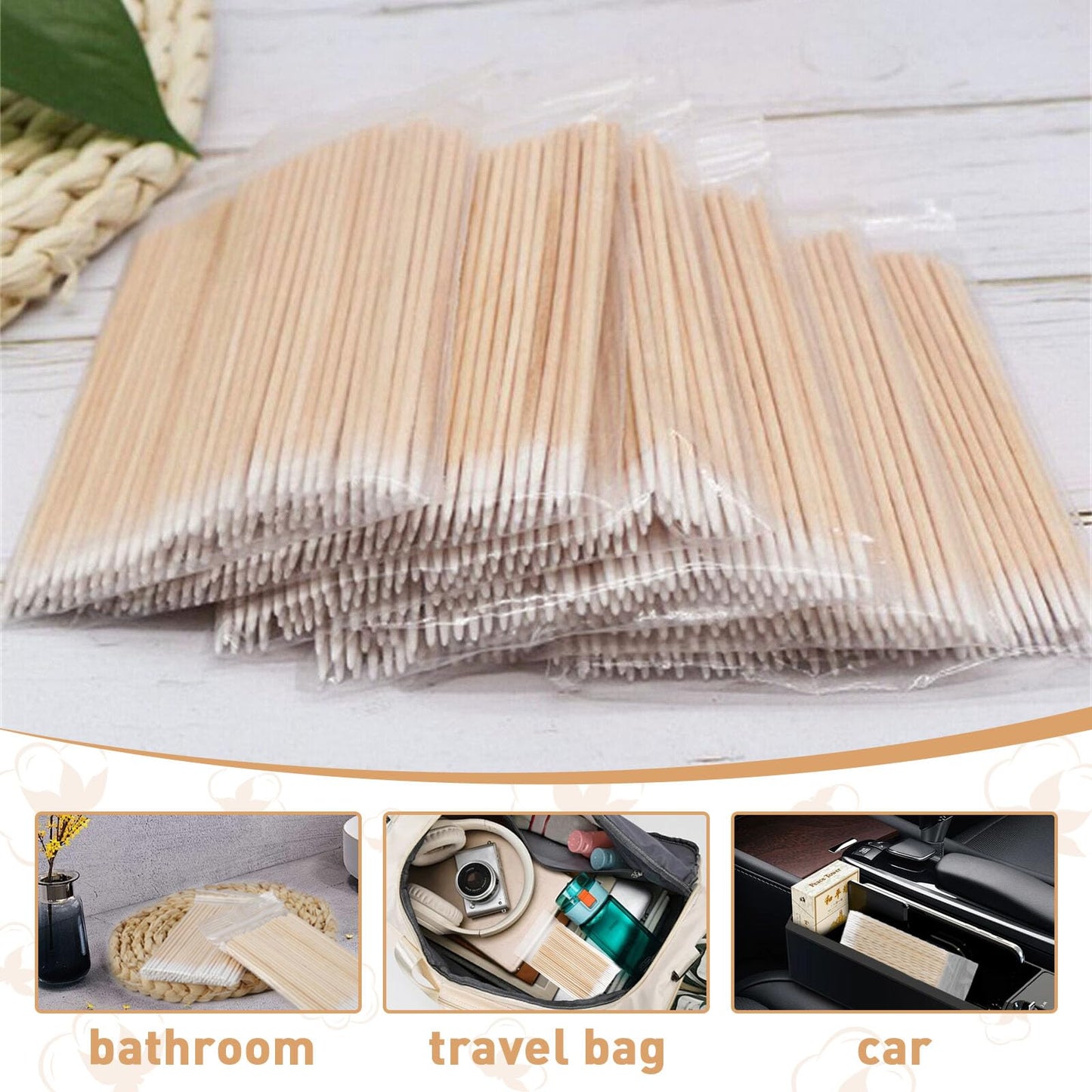 Fenshine 1000 Count Microblading Cotton Swab, Cotton Swabs Pointed Tip, Cotton Swabs Wood Sticks, Cotton Tipped Applicator, Tattoo Permanent Supplies (1000pcs)