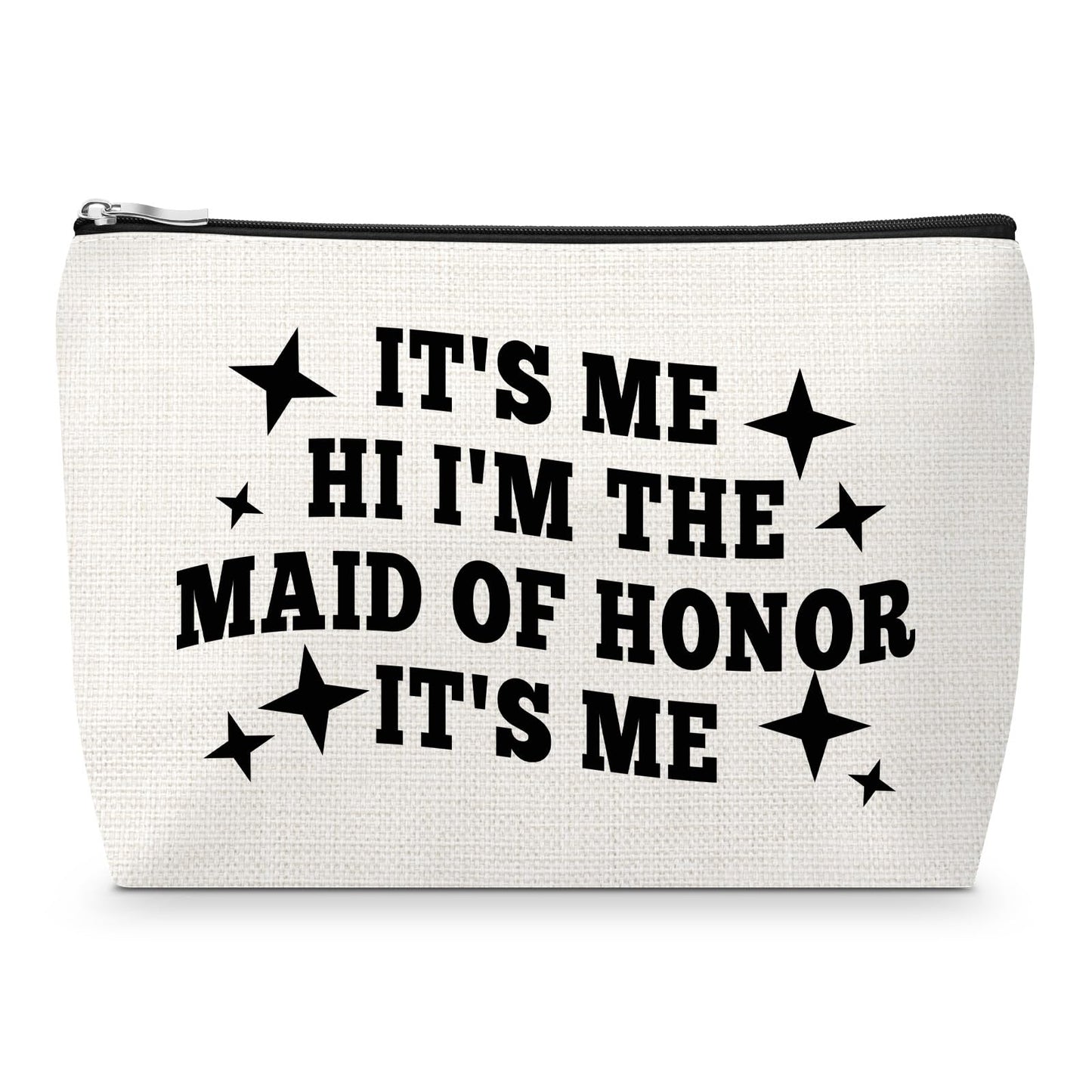 Maid of Honor Gift for Women Makeup Bag Bridesmaid Gift for Bestie Friend from Bride Bridal Shower Wedding Present for Bridesmaid Matron of Honor Bachelorette Present BFF Sister Proposal Keepsake