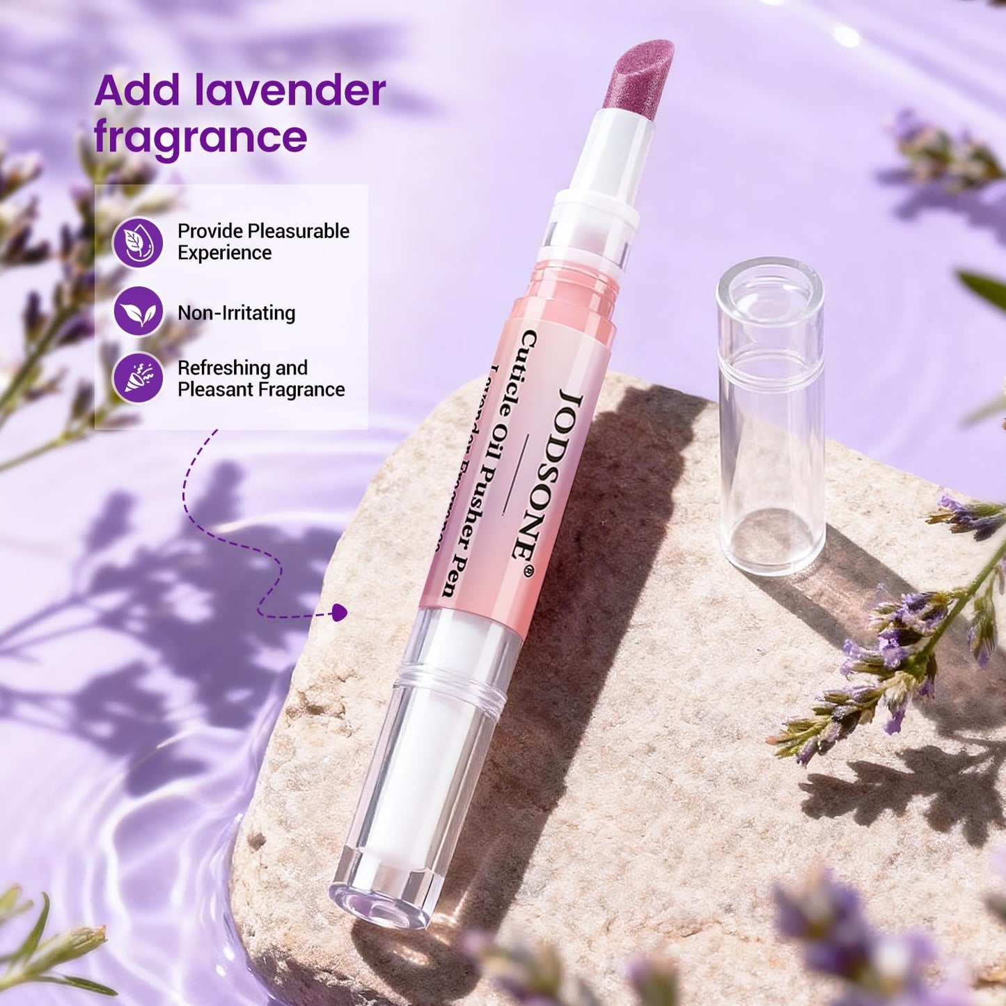 JODSONE 2-in-1 Cuticle Oil Pen & Pusher - Gentle Treatment for Dry, Damaged Nails | Moisturizing Formula
