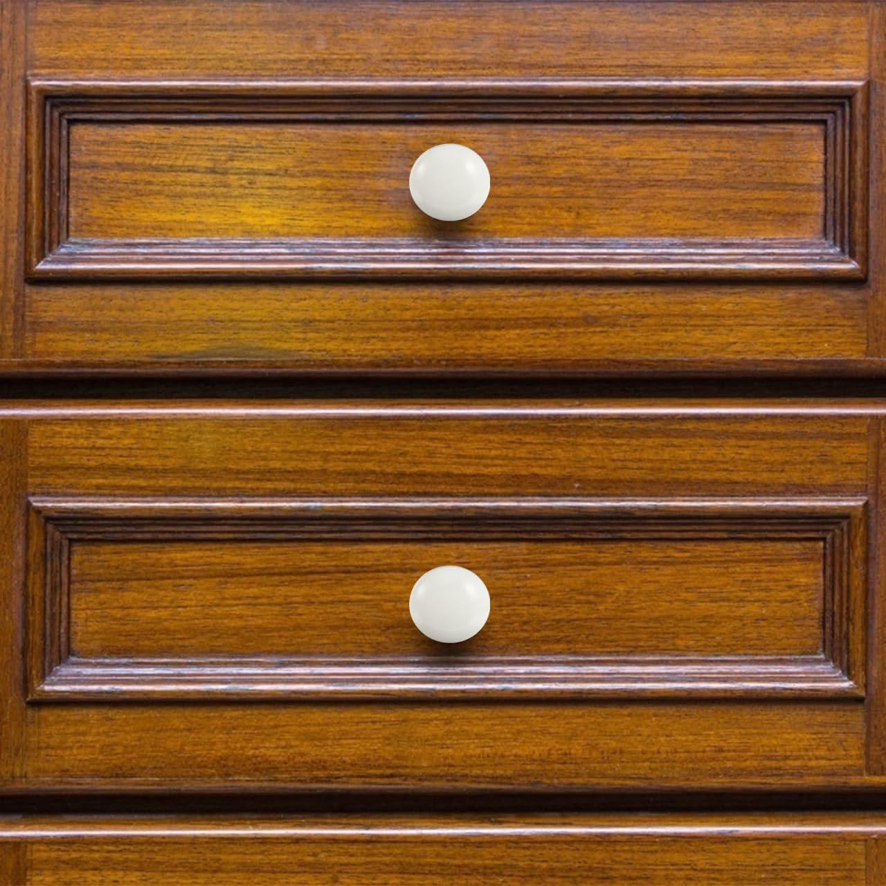 POPETPOP 8 Pcs Self-Tapping Solid Wood Handle, Round Dresser Pulls, Cabinet Knob Pulls for Drawers Wardrobe, Closet, Chinese Door, Jewelry Box