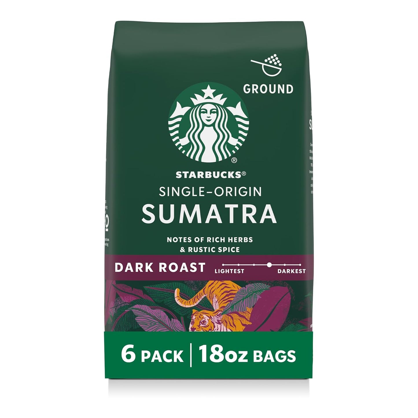 Starbucks Ground Coffee - Dark Roast Italian Blend | 100% Arabica, 18 oz Bag