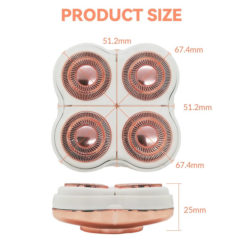 Women Legs Replacement Heads with 2 Cleaning Brush Protective Case, 4 Floating head Leg Shaver for Electric Legs Shaver Electric Hair Remover Body, 2 Pack