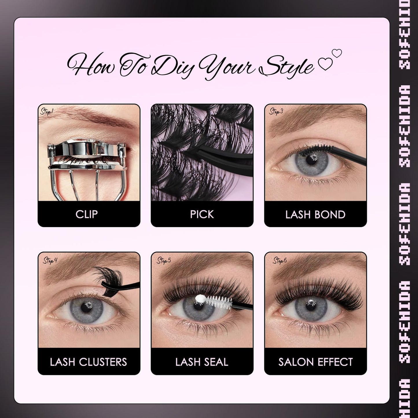 Lash Clusters Kit - 80D Volume Eyelash Extensions | 10-18mm D Curly 3D Wispy DIY Cluster Lashes