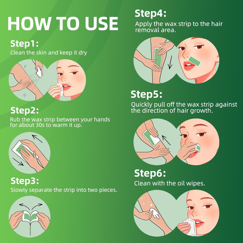 FOCTXI 100 PCS Wax Strips Kit, 40 Facial & 60 Body Waxing Strips for Face, Eyebrow, Bikini/Brazilian, Legs, Arms, Chest, Back Hair Removal + 5 Calming Oil Wipes, Gentle for Sensitive Skin, Men & Women