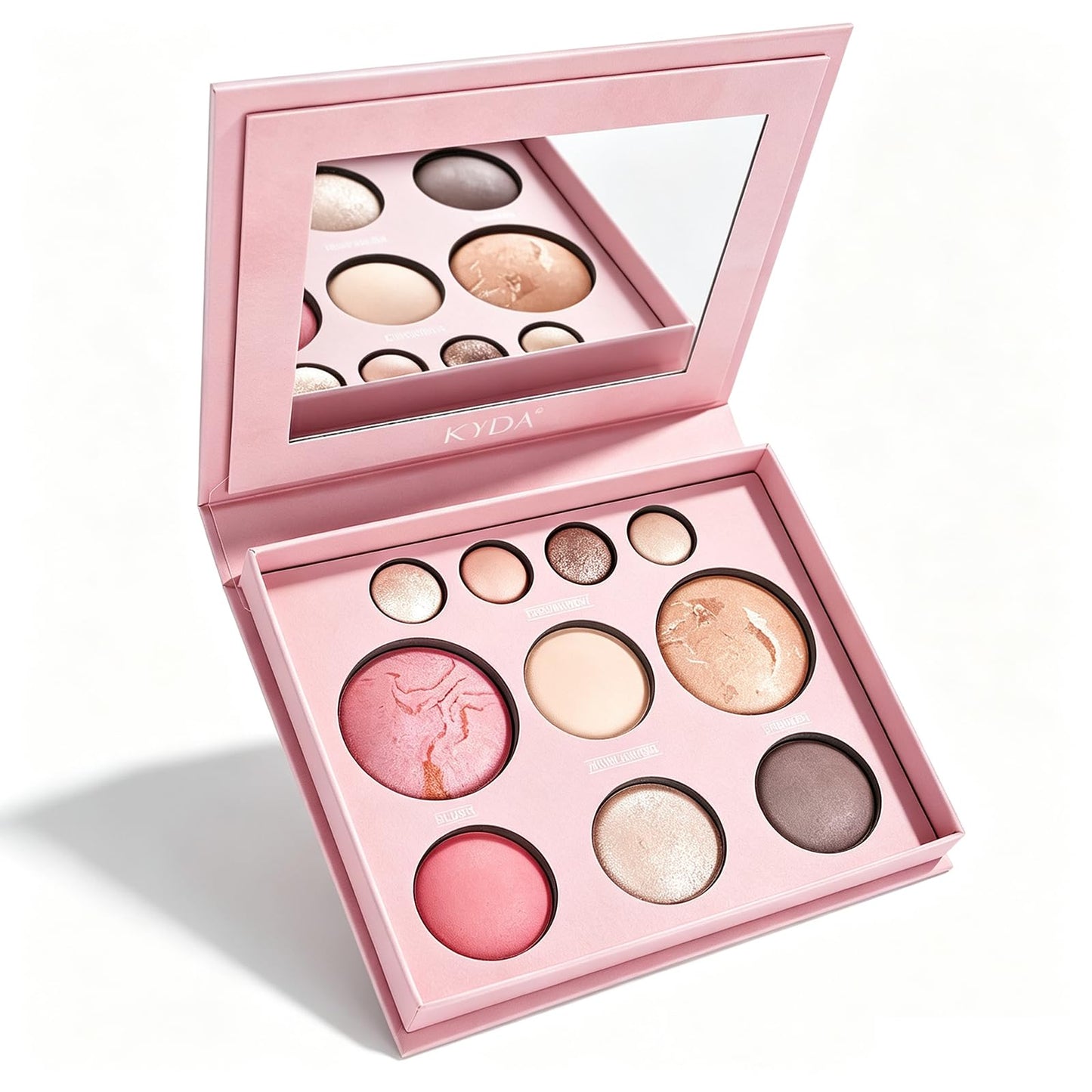 FREEORR All in One Baked Makeup Palette wiht Bronzer, Highlighter, Blush and Eyeshadow, Highly Pigmented, Long Lasting Travel Compact, Baking Makeup Palette Gift for Women