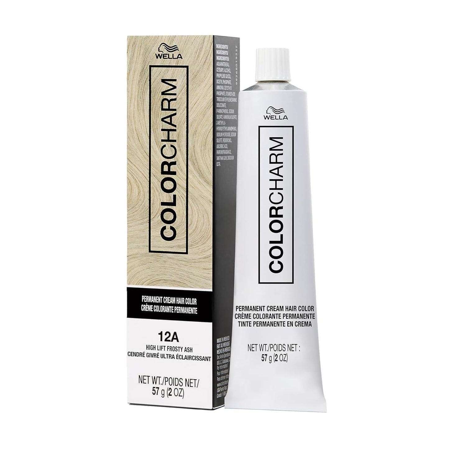 COLORCHARM Permanent Cream Hair Dye - Ash Blonde | Vegan Formula for 100% Gray Coverage | 2 oz.