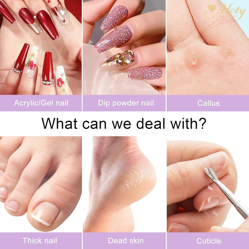 Electric Nail Drill Kit - Portable Acrylic Gel Nail File Machine for Professional Manicure & Pedicure | Gold Bits Included
