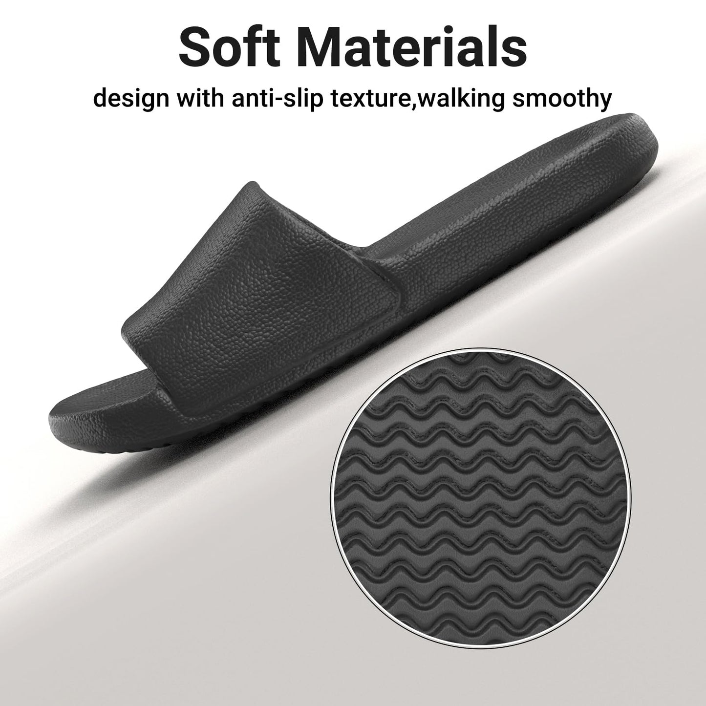 Kattmas Shower Shoes for Women & Men - Non-Slip House Slippers - Cloud Comfort Slides - Quick-Dry, Arch Support - Perfect for Bathroom, Beach, Pool, Travel