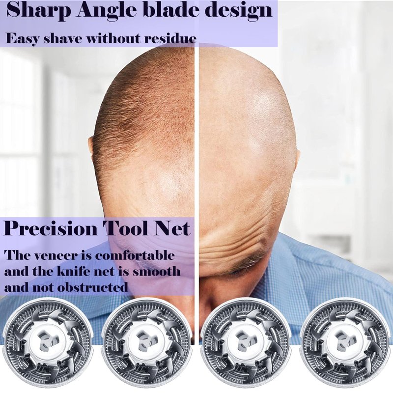 Shaver Replacement Blades Compatible with Skull Shaver Pitbull Gold Shaver，Men's Electric Shaver Replacement Heads,Replacement Heads for Electric Shaver，4Count