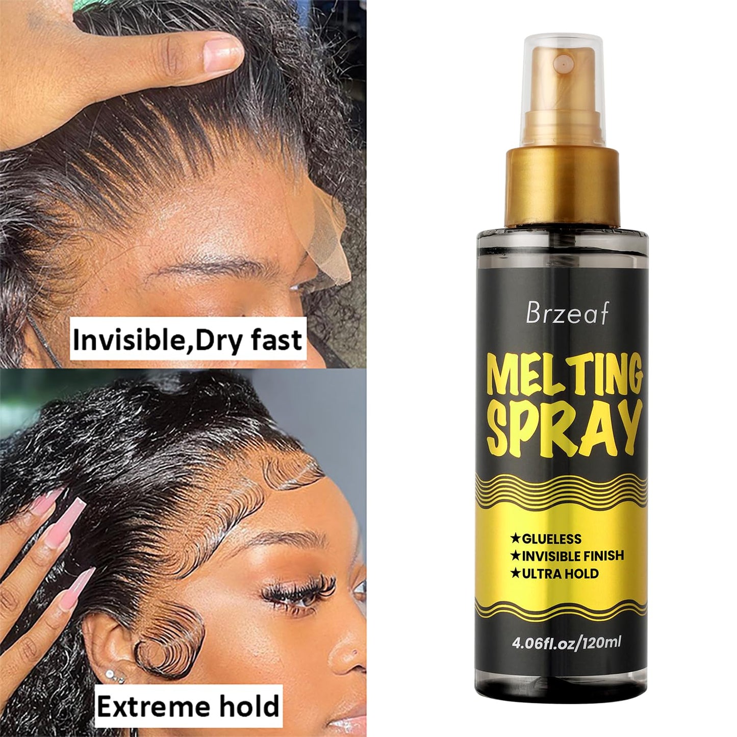 Lace Melting Spray - Extreme Hold & Glueless Wig Adhesive | 120ml, Quick-Dry Finish