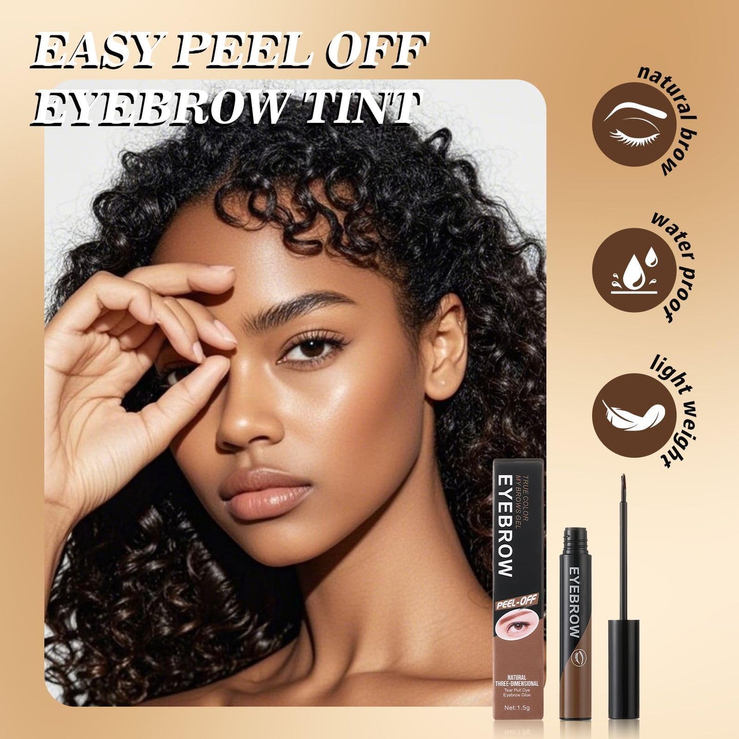 Ultra-Smooth Glide Eyebrow Definer Pencil, Waterproof Long-Lasting Makeup, Creates Soft Natural Brows, Vegan and Cruelty-Free Eye Cosmetics (Light Brown)