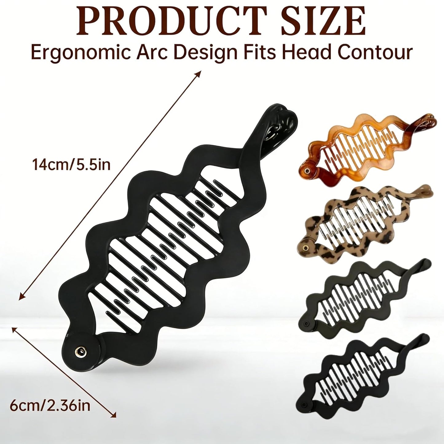 Banana Clips for Women - Stylish Acrylic Hair Claw Clips for Thin Hair | Gentle Hold, No Crease, 4 Colors