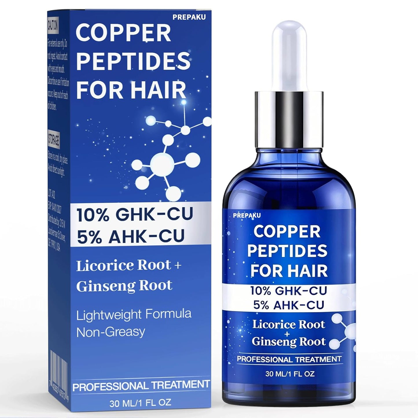 GHK-Cu & AHK-Cu Copper Peptide Serum - Lightweight Anti-Aging Formula with Licorice & Ginseng | 1 oz