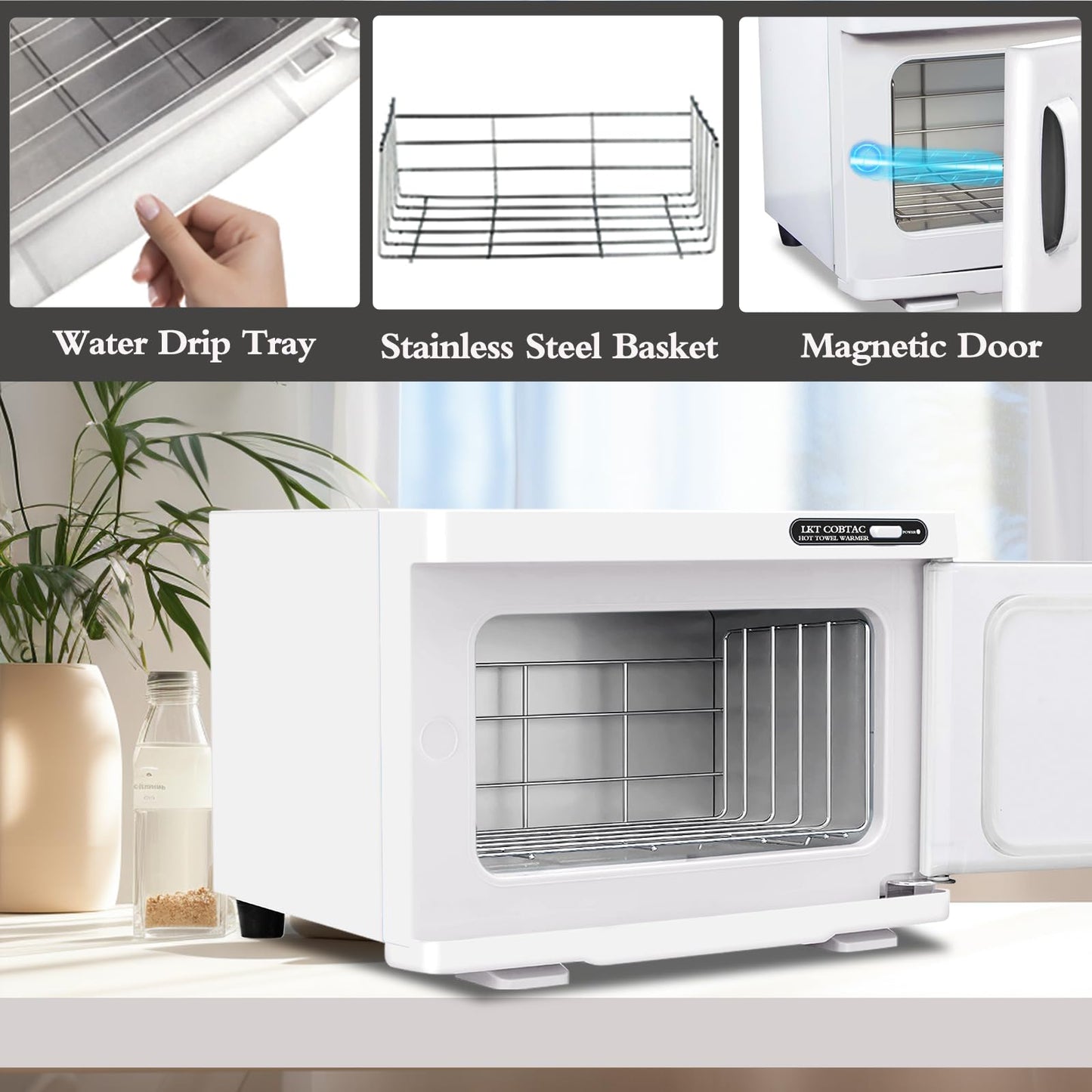 LKT COBTAC Hot Towel Warmer,8L Towel Warmer Cabinet Medium Capacity Esthetician Warmer Heater for Facial Spa, Beauty Salon or Personal Home Use
