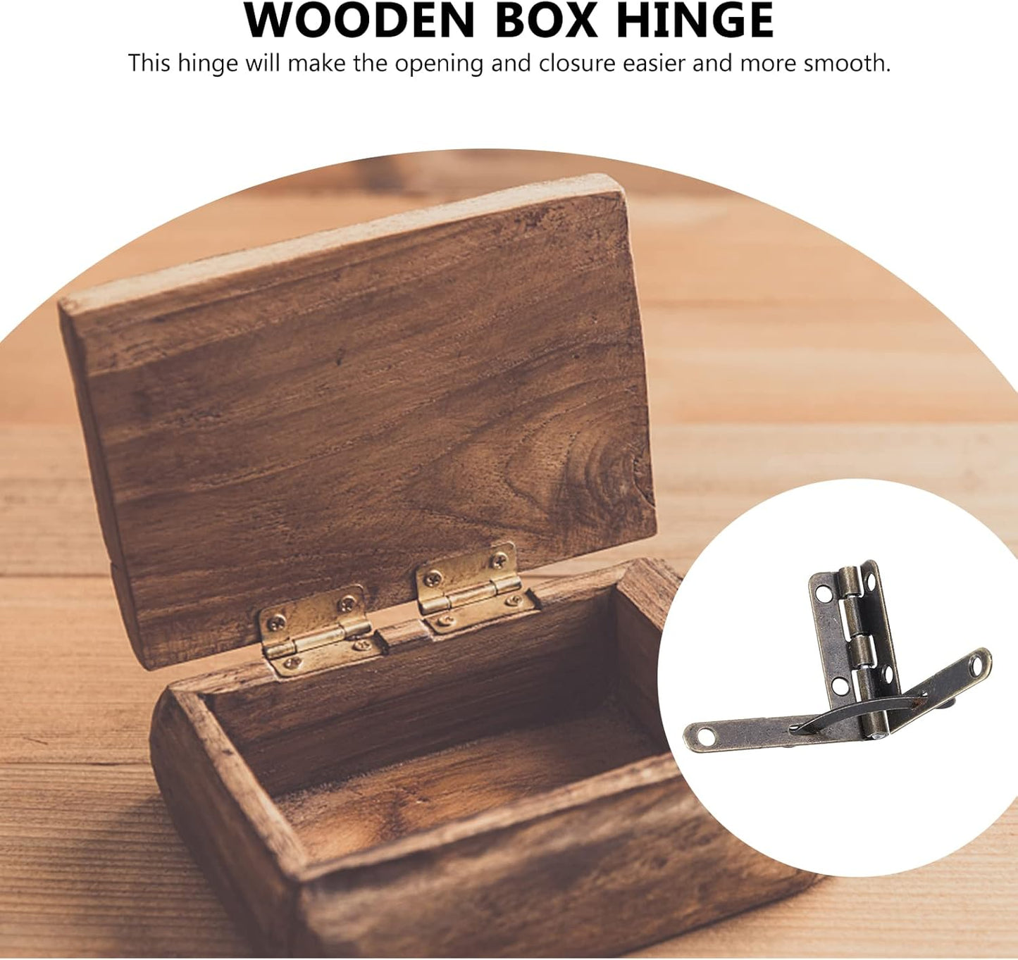 Wooden Box Supports - 12pcs 90° Hinge for Small Jewelry Box | 30x33mm