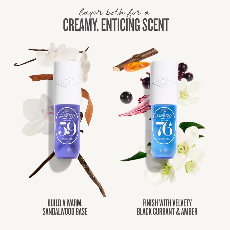 Sol de Janeiro Perfume Mist Duo - Unisex Woody Fragrances | Cheirosa 59 & 76 | 3 Fl Oz Each (Set of 2)