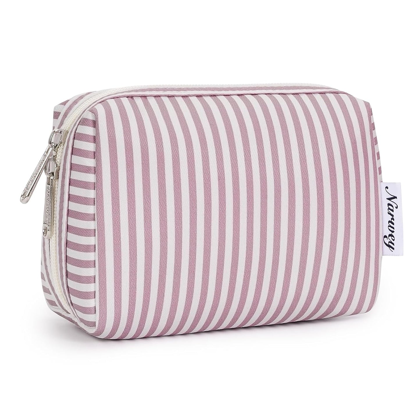Checkered Makeup Bag - Travel Cosmetic Organizer with Compartments | Large Sky Blue Checkerboard
