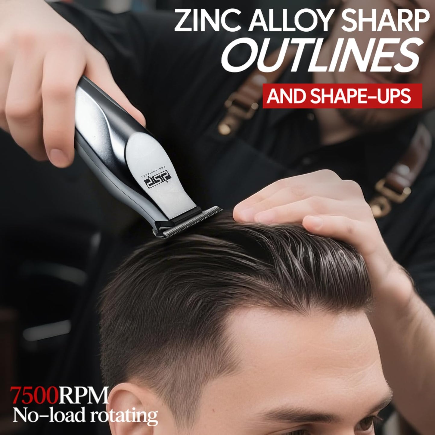 DSP Professional Trimmers for Barbers, T Blade Beard Trimmer for Men, Cordless Zinc Alloy Material Edgers Trimmer (Silver)