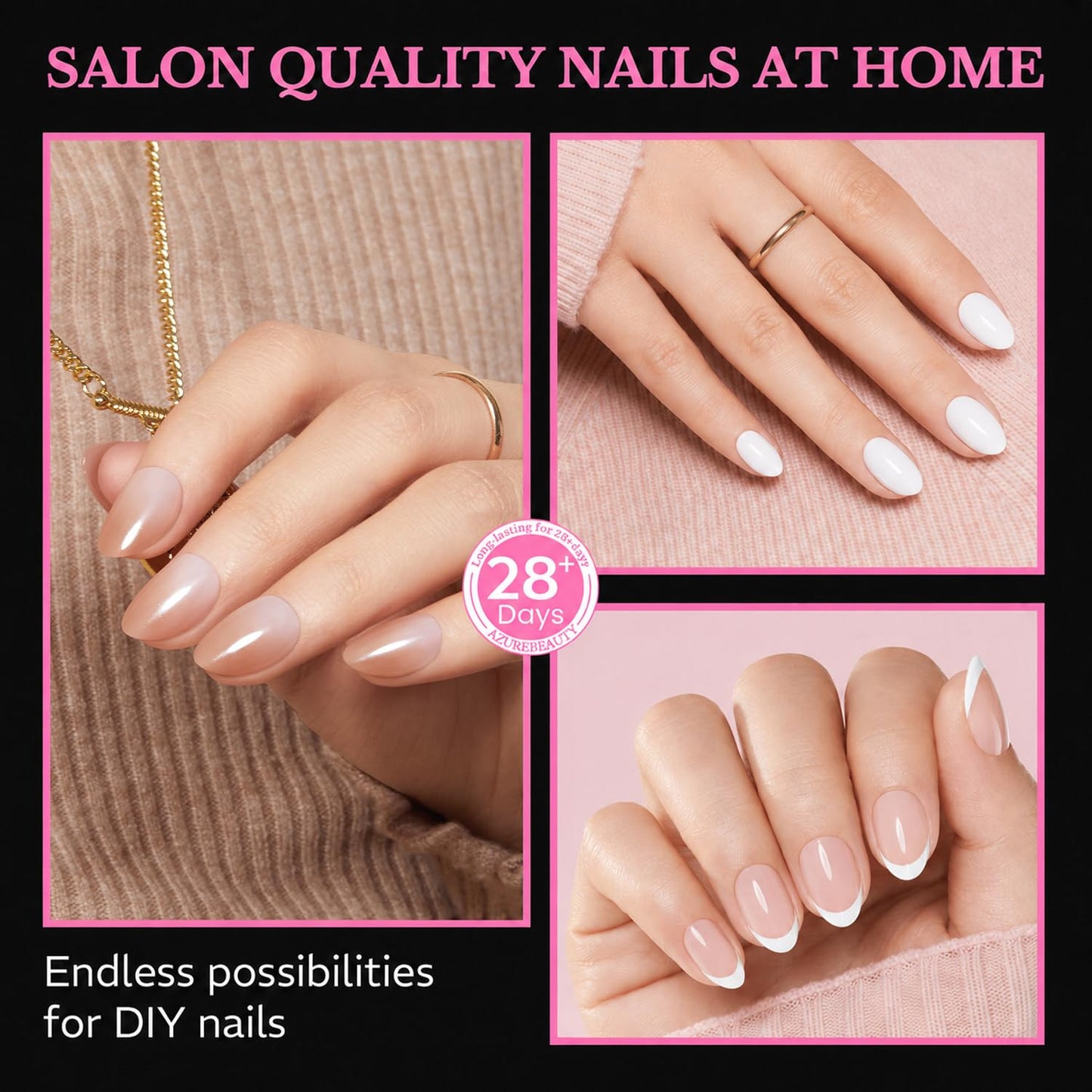 AZUREBEAUTY Extra Short Almond Nail Tips, 600pcs Pre Etched Soft Gel Nail Tips 15Sizes Acrylic Fake Nails Half Matte Full Cover Clear Press On False Nail Extensions for DIY Manicure at Home Nail Art
