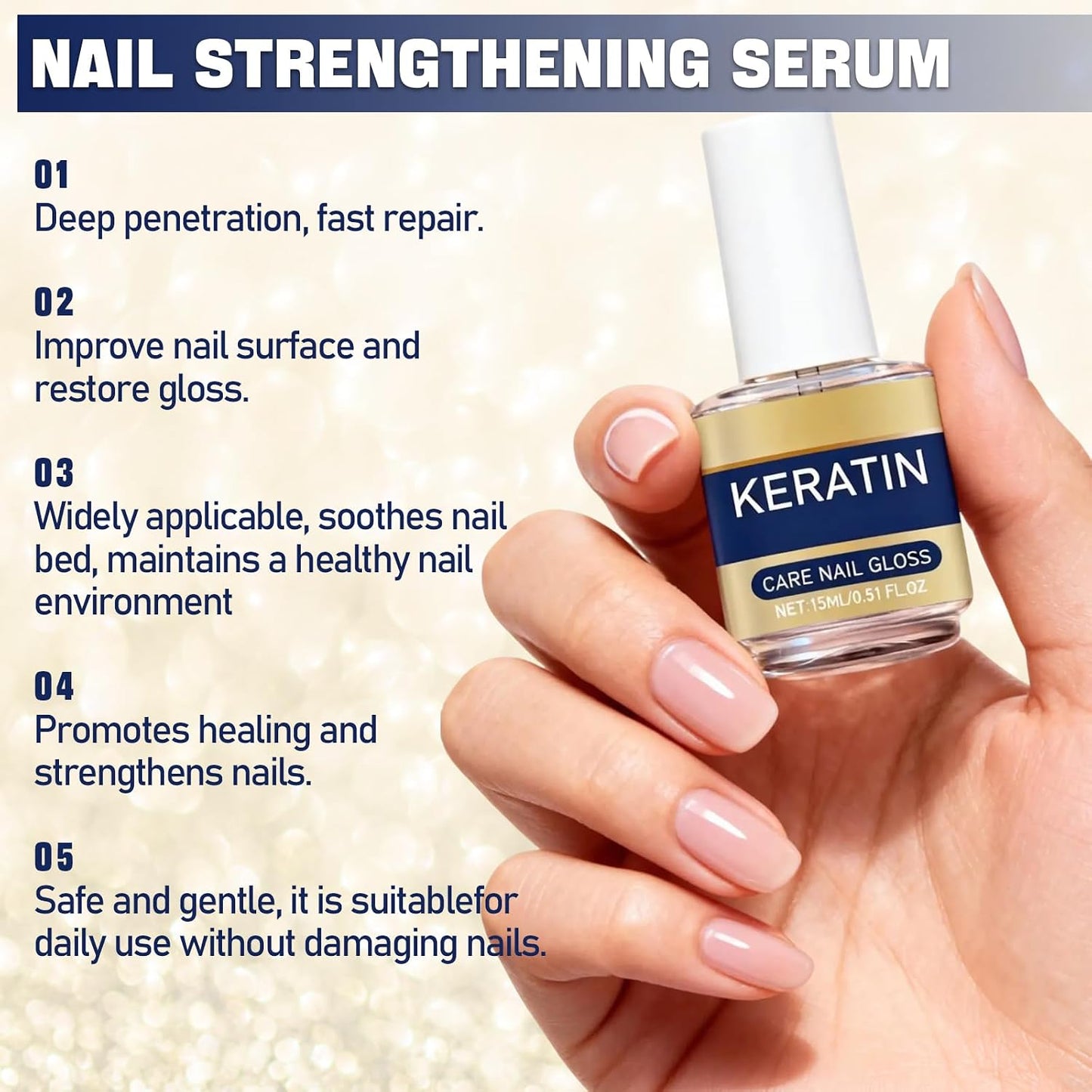 Keratin Nail Care Oil - Moisturizing Strengthening Serum with Plant Extracts & Lavender | 3PCS Set (15ml/0.53oz)