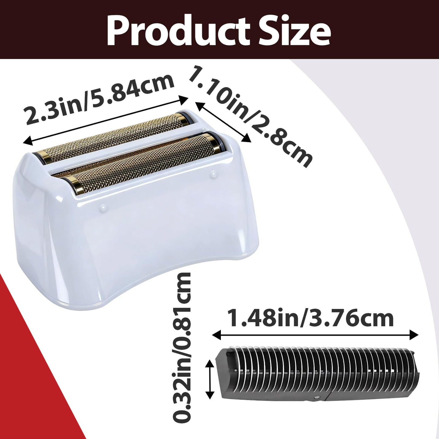 4 Sets Shaver Replacement Foil and Blades Compatible with Andis TS-1 TS-2 17150 17200 17235 17155 ProFoil Lithium Shaver, Stainless Steel Cutter Head