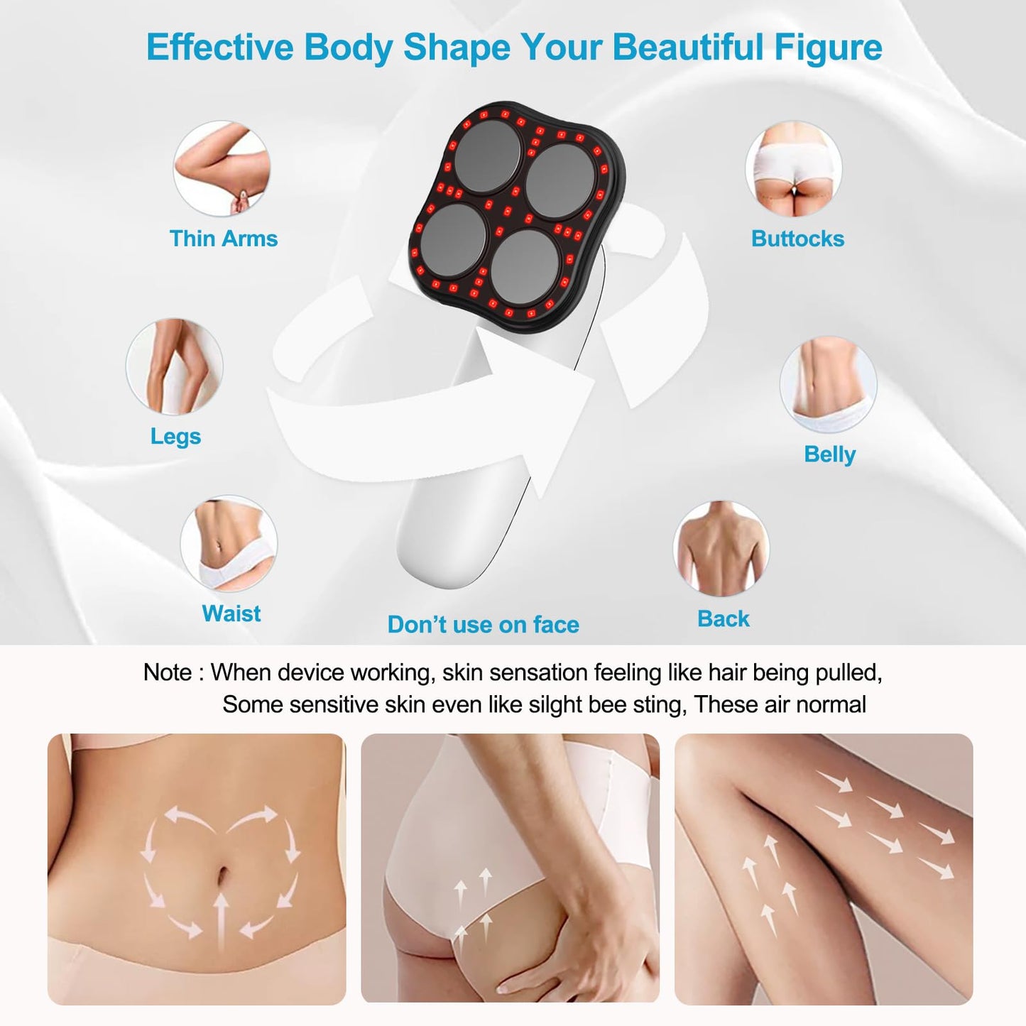 MASIKE Body Sculpting Machine - Professional Cordless Cellulite Massager - Suitable for Belly, Neck, Leg, Hip, Arm, Portable Home Tool for Women