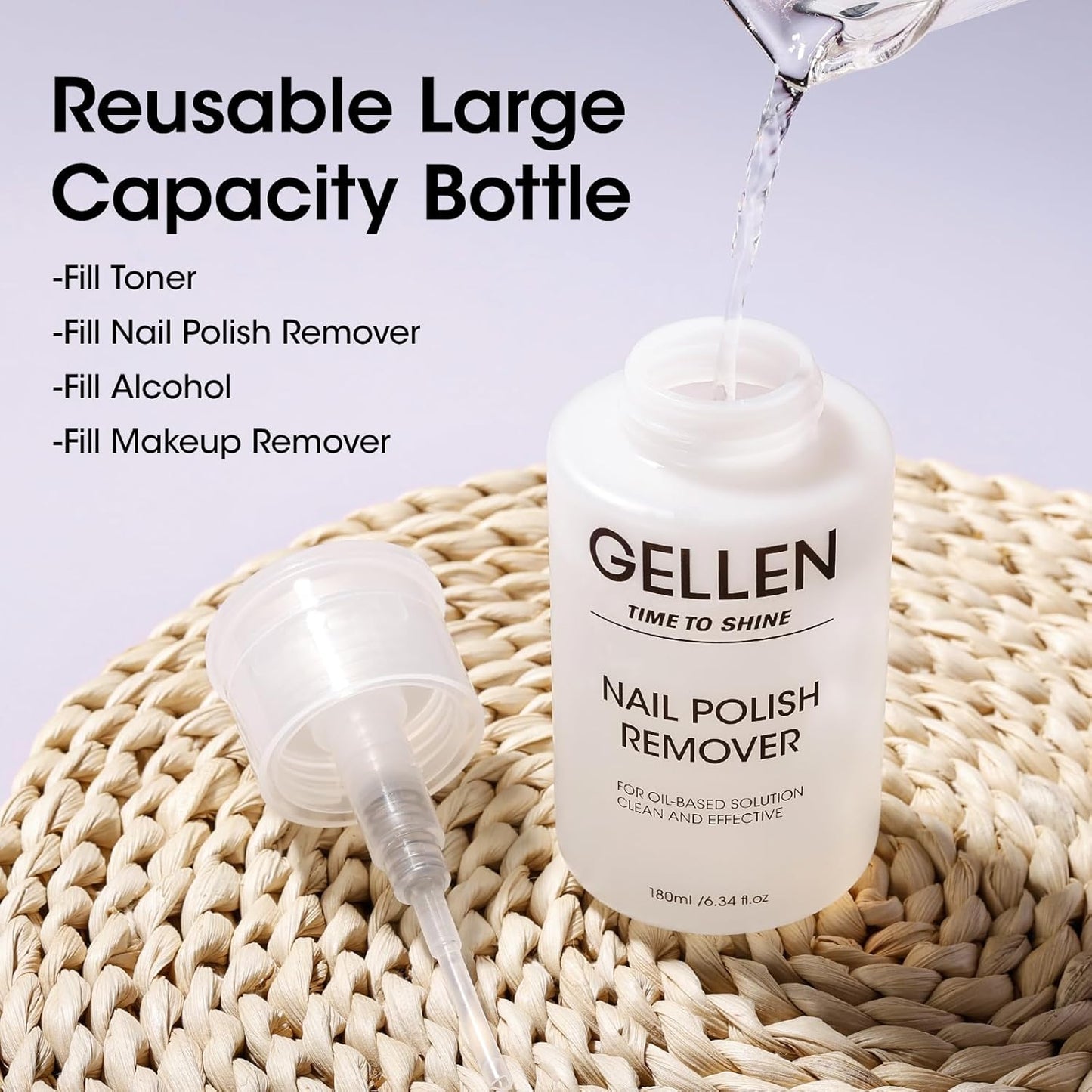 Non Acetone Nail Polish Remover - Quick Dry Formula, Gentle Pump | 6.09 Fl Oz