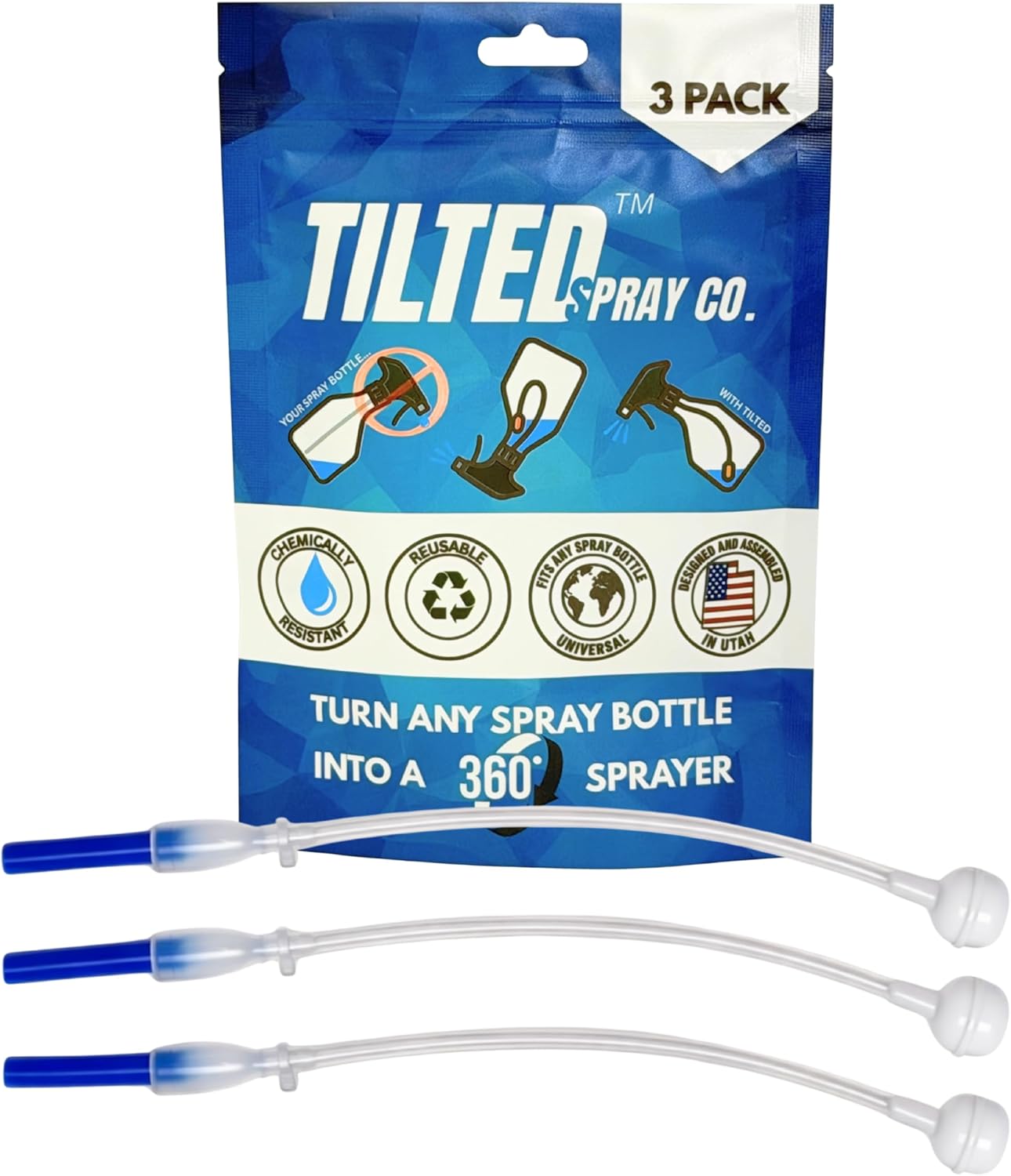 360 Spray Bottle Adapter - Universal Reusable Design for Trigger Sprayers | Weighted Dip Tube