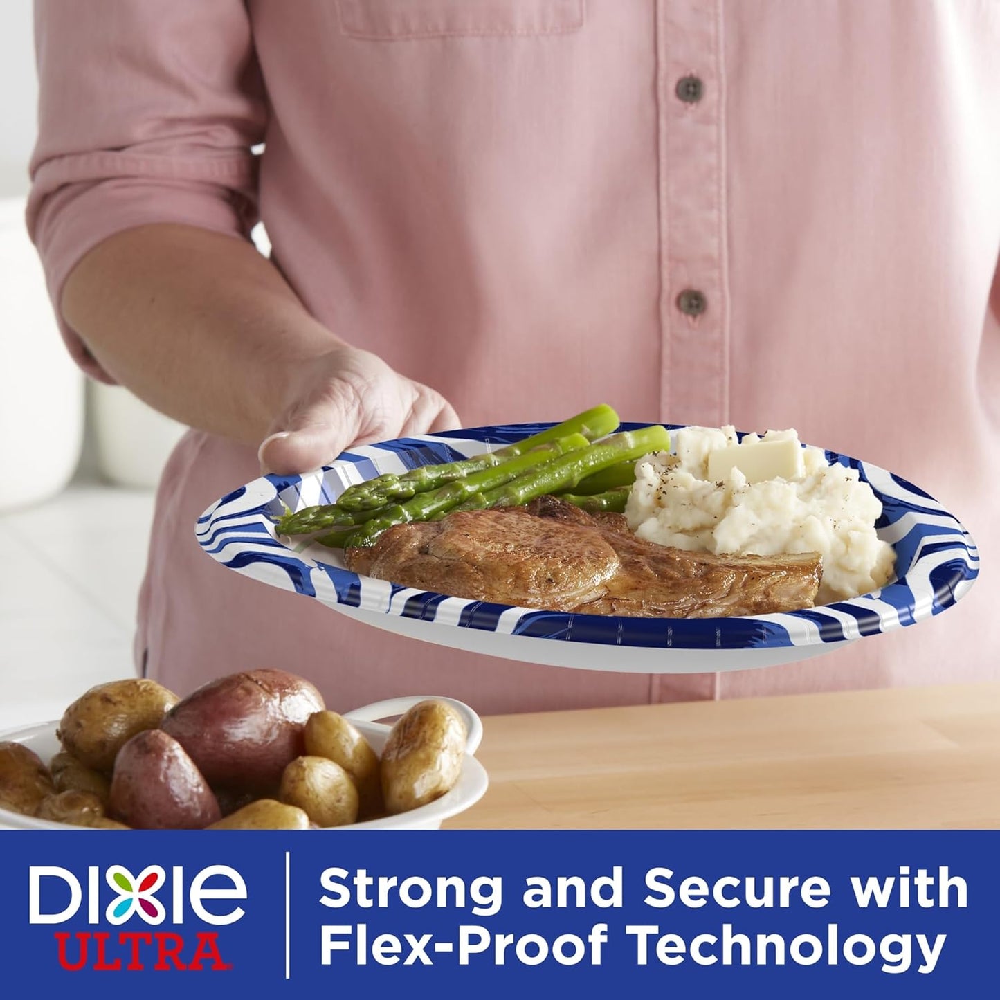 Dixie Ultra Large Paper Plates - 10 Inch, Heavy Duty, Microwave-Safe | 172 Count, Soak-Proof & Cut Resistant