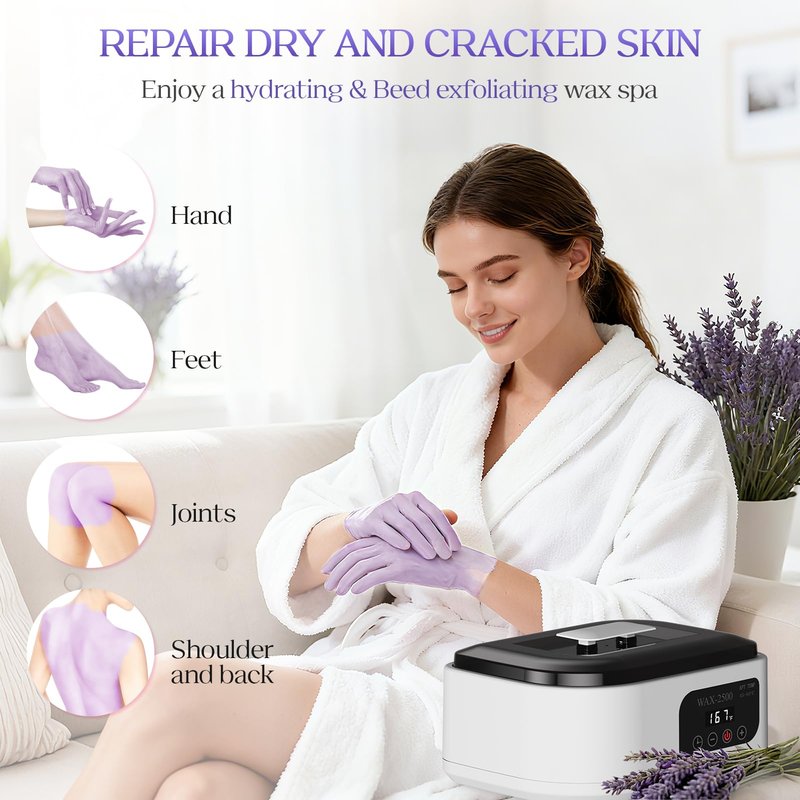 Paraffin Wax Machine for Hands and Feet–Paraffin Wax Warmer with Auto-Timer and Keep Warm Mode, Paraffin Wax Bath Moisturizing Kit for Arthritis, Skin Hydration, Relax Muscles-White